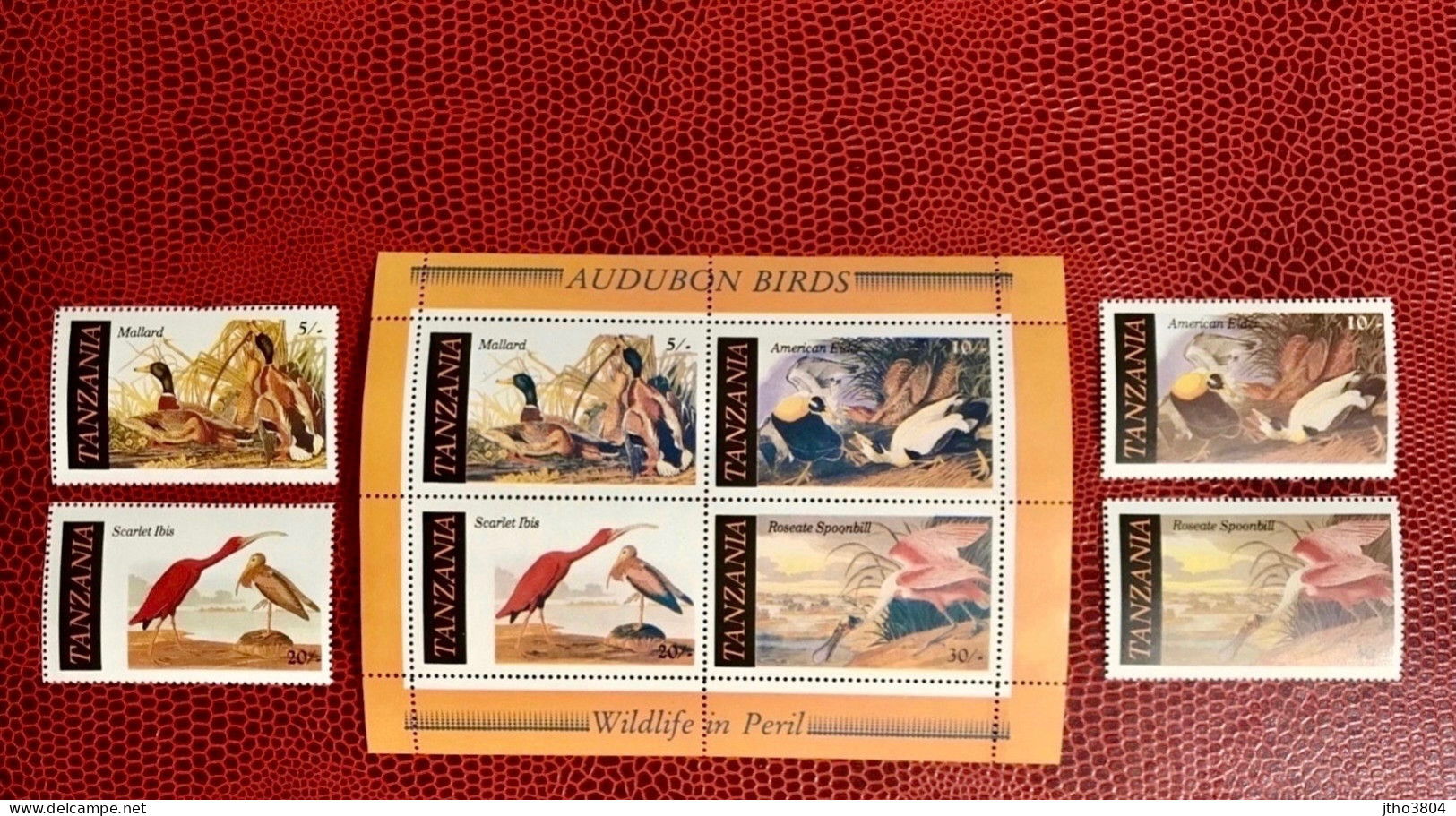 TANZANIE 1985 Audubon 4v 1 Bloc 4v Neuf MNH ** YT 277 / 280 Mi Pájaro Bird Pássaro Vogel Ucello Oiseau TANZANIA - Otros & Sin Clasificación