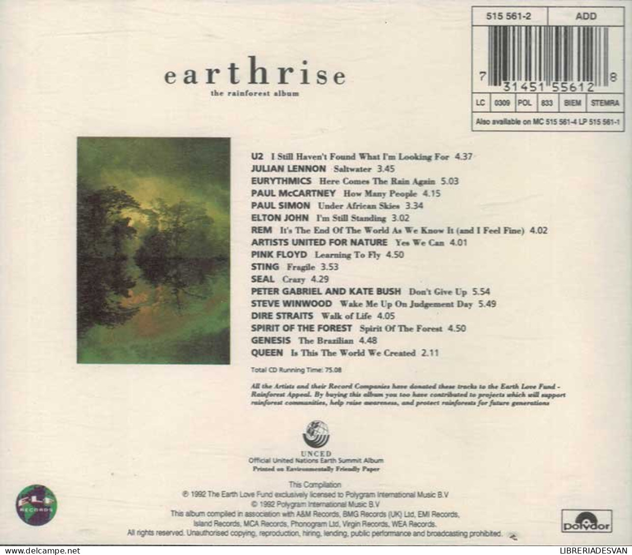 Earthrise - The Rainforest Album. CD - Disco, Pop