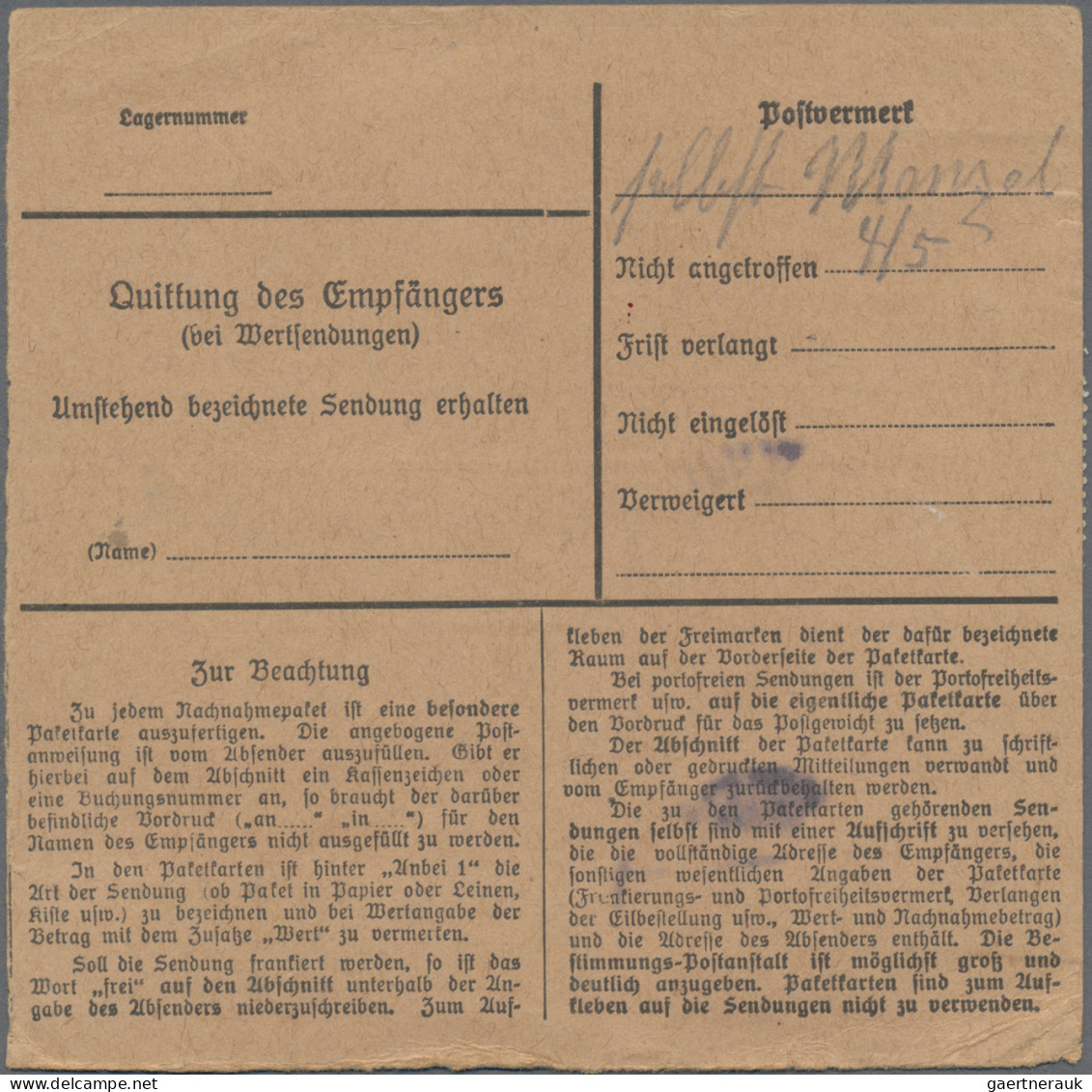 Danzig: 1921, Kogge 2 Mark, Senkrechtes Paar, Handschriftlich Entwertet Sowie Je - Sonstige & Ohne Zuordnung