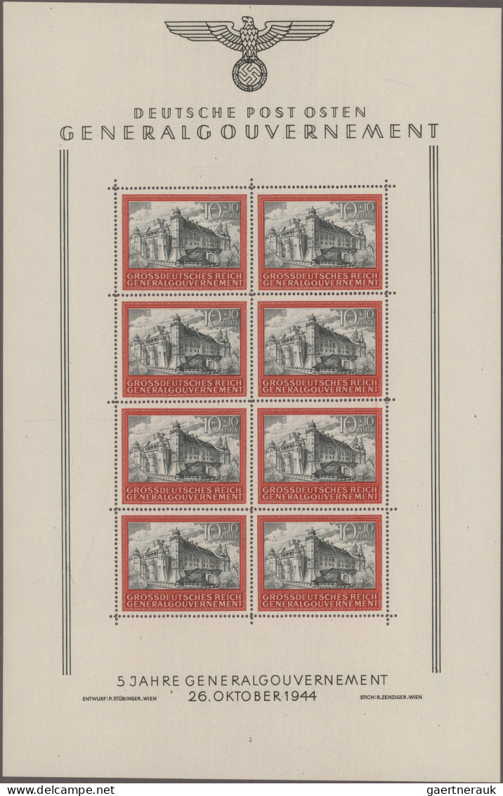 Dt. Besetzung II WK - Generalgouvernement: 1949 "Burg Von Krakau" 10+10 ZL, Vier - Ocupación 1938 – 45