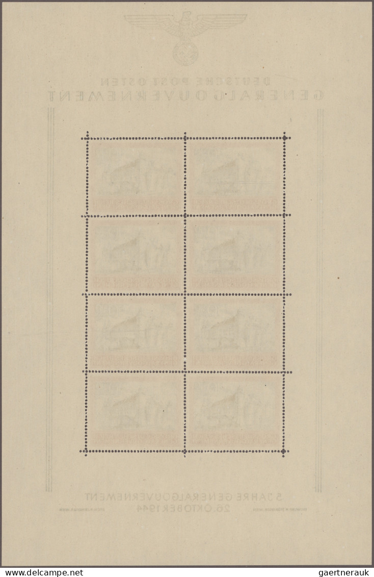 Dt. Besetzung II WK - Generalgouvernement: 1949 "Burg von Krakau" 10+10 ZL, vier