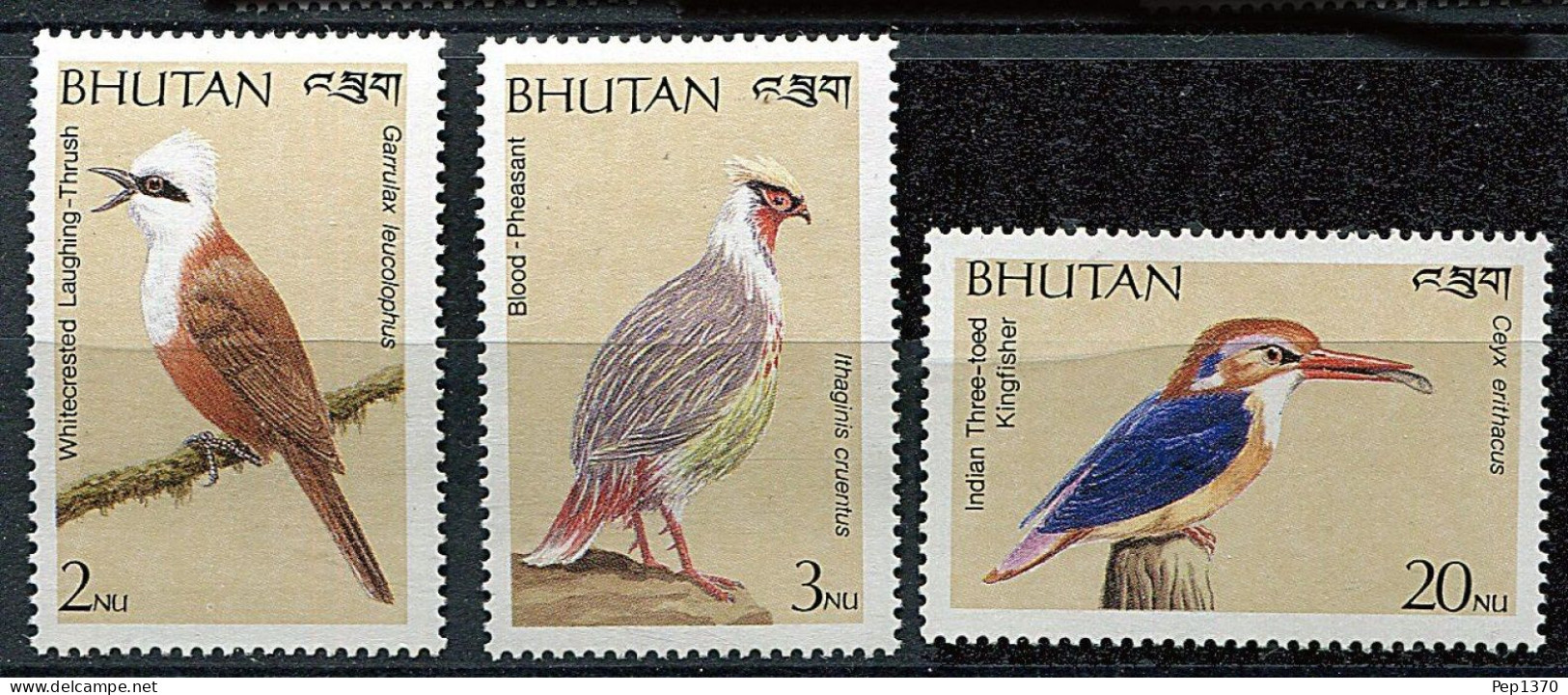 BHUTAN 1989 - AVES - PAJAROS - YVERT 869/871** - Sonstige & Ohne Zuordnung