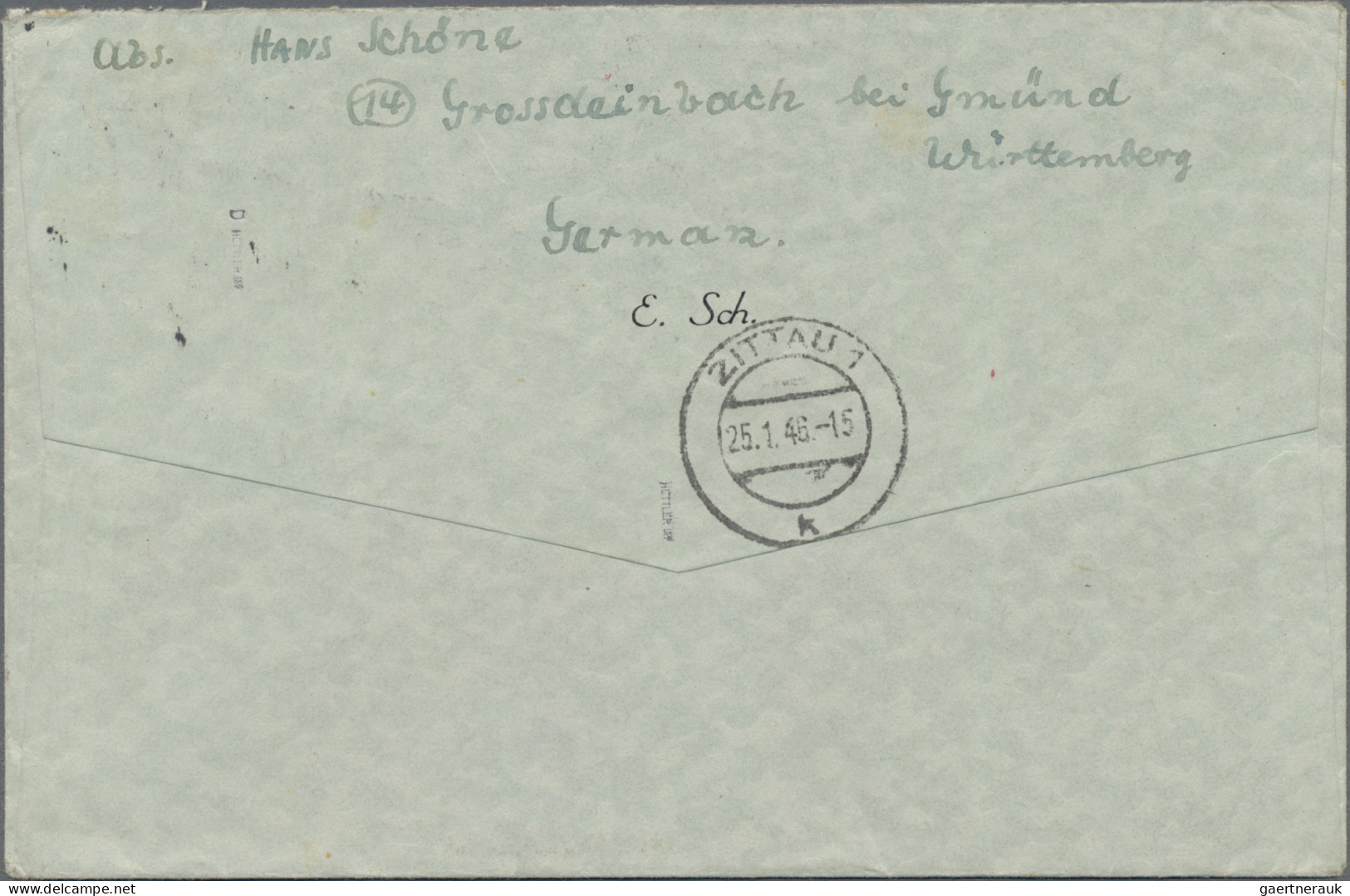 Bizone: 1946, 80 Pf. AM-Post Gez. 11 1/2 Neben Rotem Gebühr-bezahlt-Stempel Auf - Otros & Sin Clasificación