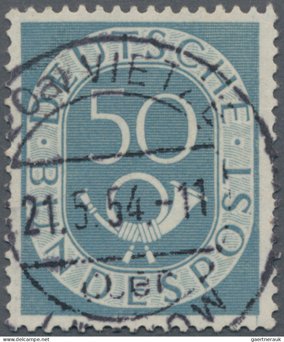 Bundesrepublik Deutschland: 1951, Posthorn 50 Pfg., Gestempelt Mit Plattenfehler - Usados