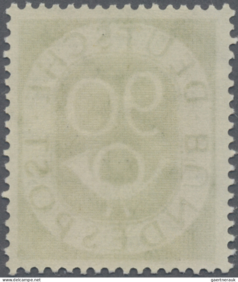 Bundesrepublik Deutschland: 1951, Posthorn 90(Pf) Mit Plattenfehler Grüner Stric - Nuevos