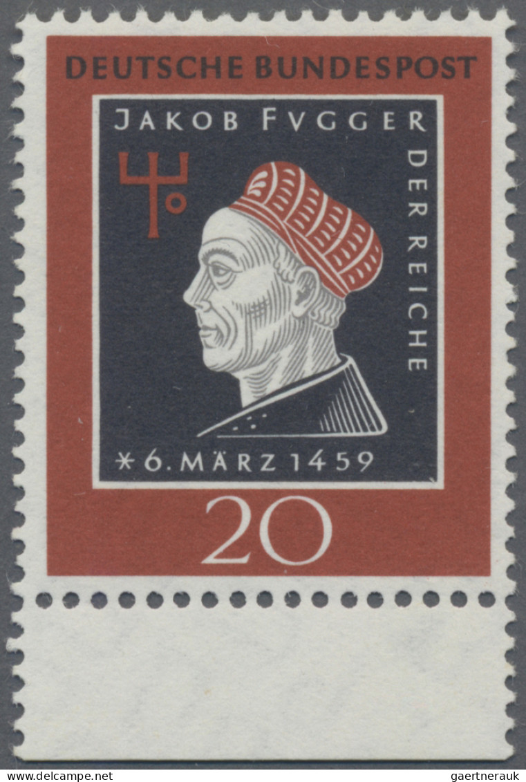 Bundesrepublik Deutschland: 1959, 20 Pfg. Jakob Fugger Mit Abart "Farbe Weißgrau - Unused Stamps