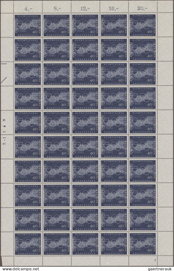 Bundesrepublik Deutschland: 1960, 7 Pfg - 40 Pfg "Olympische Sommerspiele" Jewei - Unused Stamps