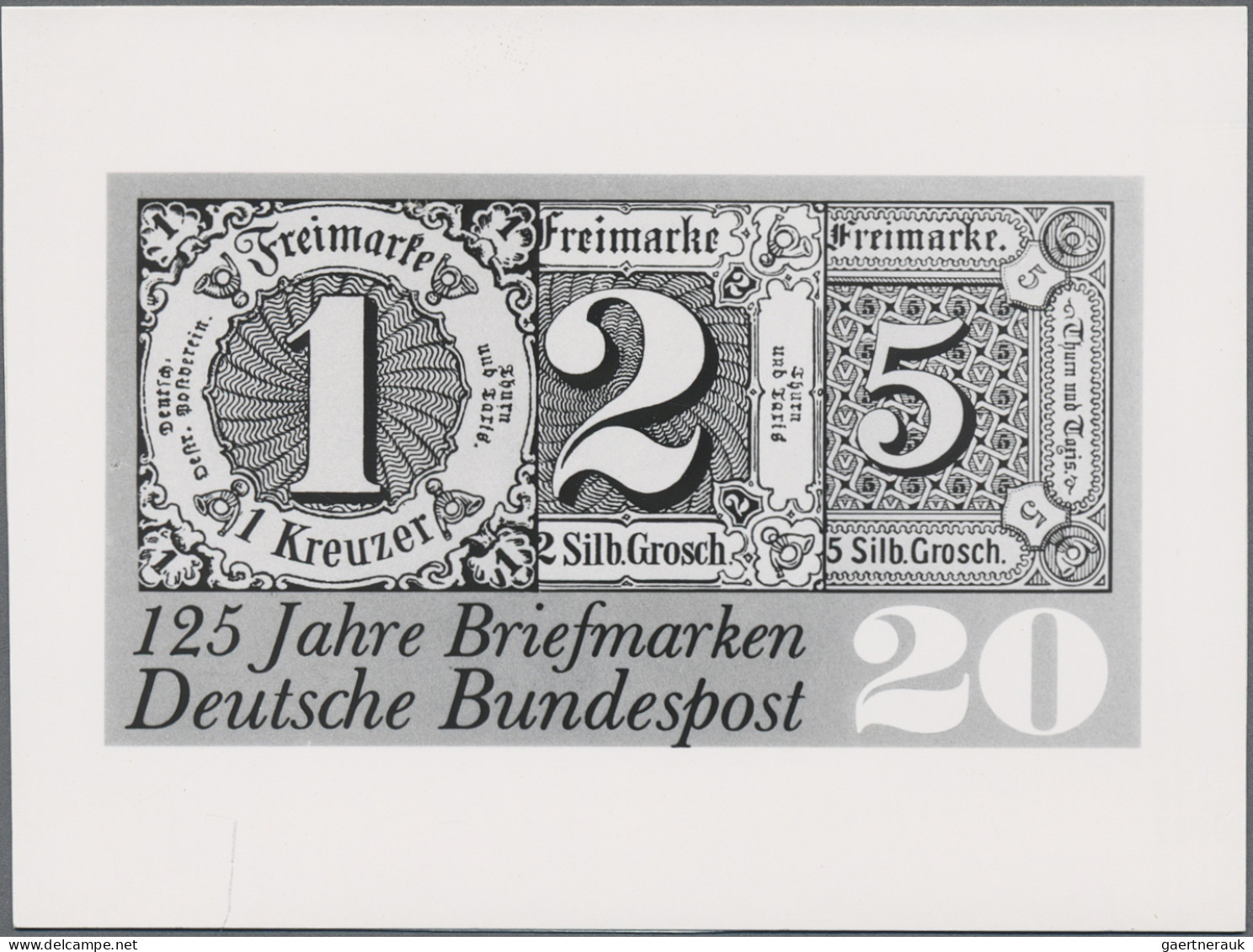 Bundesrepublik Deutschland: 1965, S/w Fotoessay 20 Pfg "Thurn- Und Taxis-Marken" - Neufs