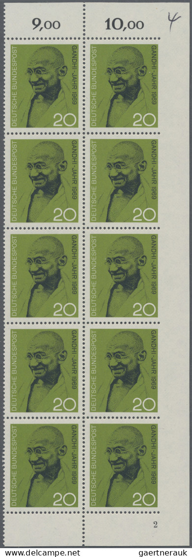 Bundesrepublik Deutschland: 1969, 100.Geburtstag Mahatma Gandhi, 20 Pfg. Grünlic - Neufs