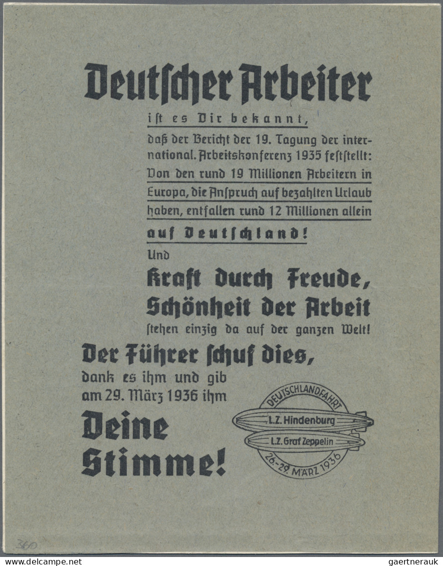 Ansichtskarten: Propaganda: 1936, Propagandakarton (Makulatur Einer Propagandapo - Politieke Partijen & Verkiezingen