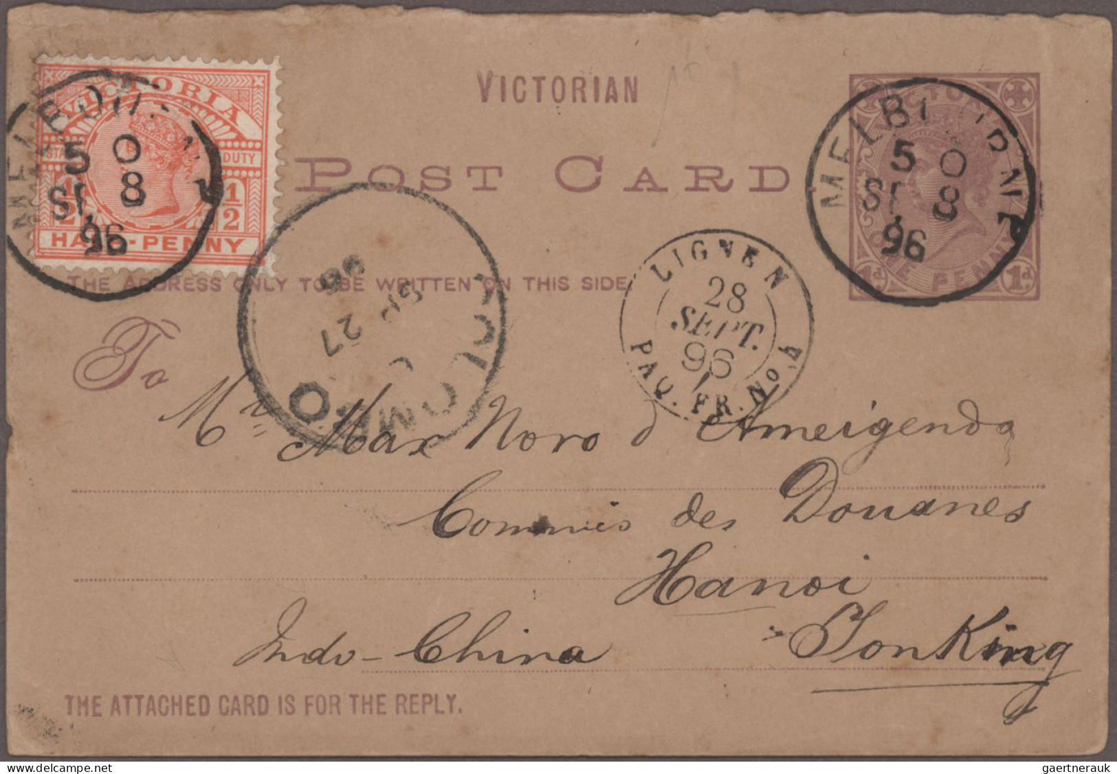 Australian States: 1848-1910's: Collection Of About 50 Covers, Postcards, Postal - Collections