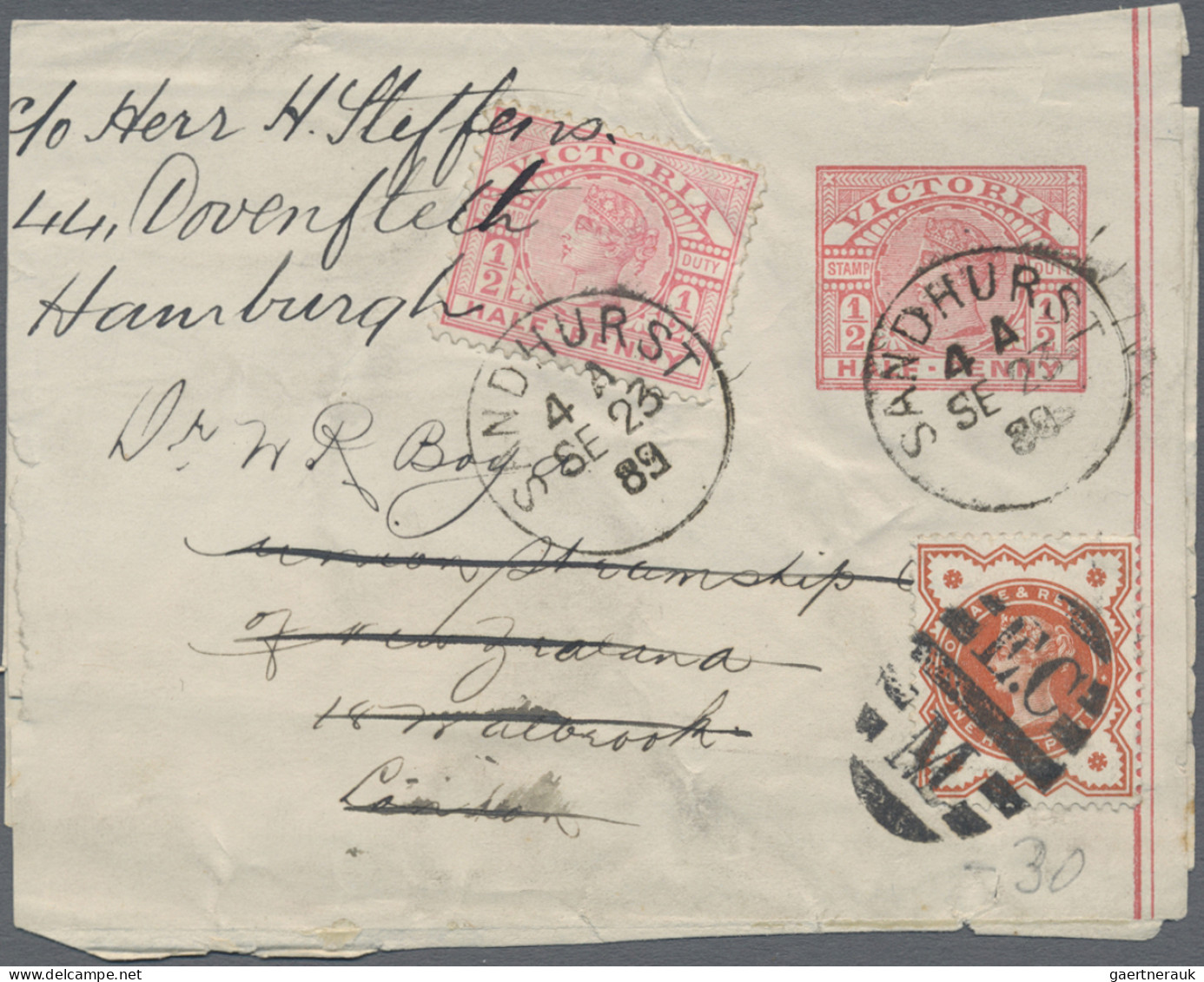 Australian States: 1887/1910, Victoria+South Australia, Lot Of Six Entires: Vict - Collections