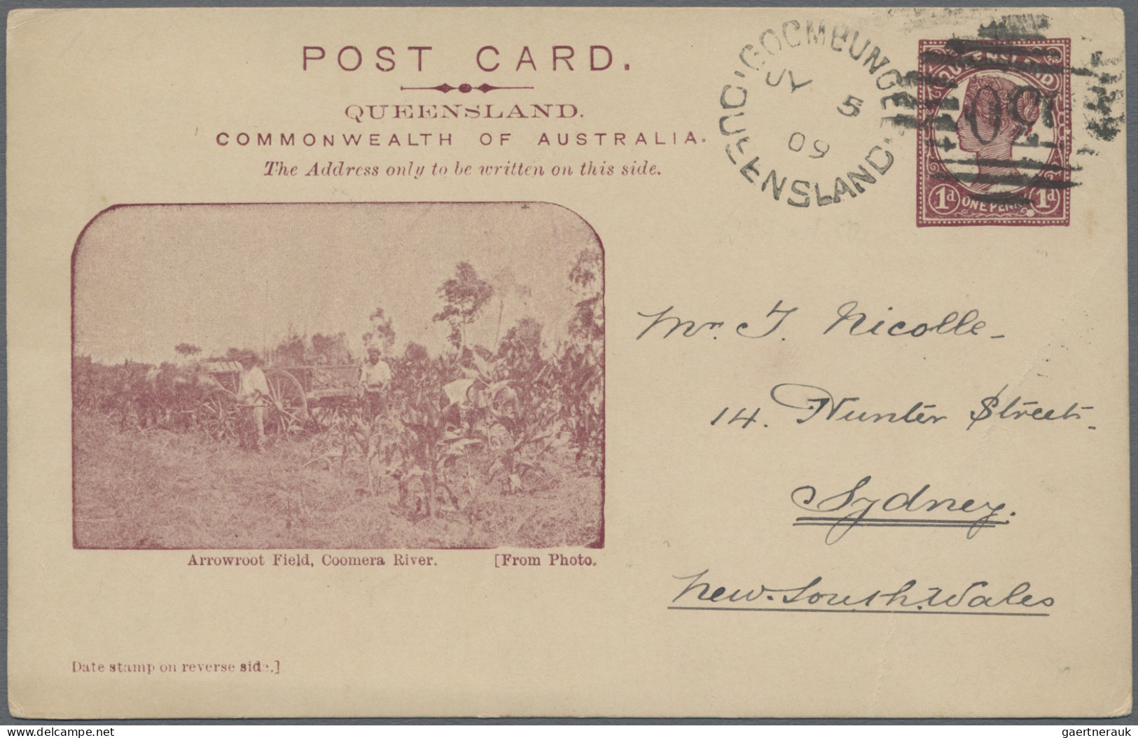 Queensland - postal stationery: 1906, Pictorial Issue with 'POST CARD' at Top Me