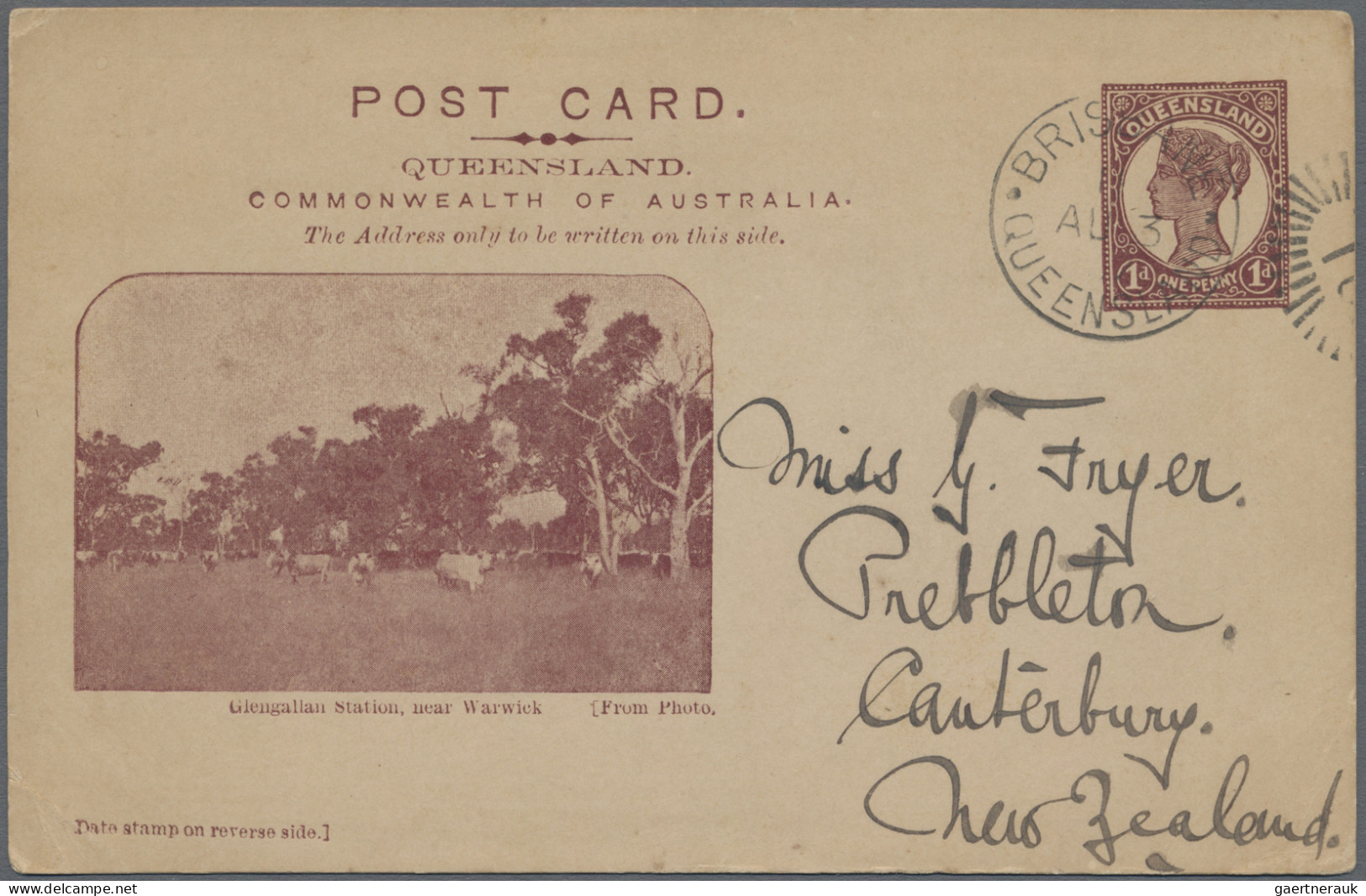 Queensland - postal stationery: 1906, Pictorial Issue with 'POST CARD' at Top Me