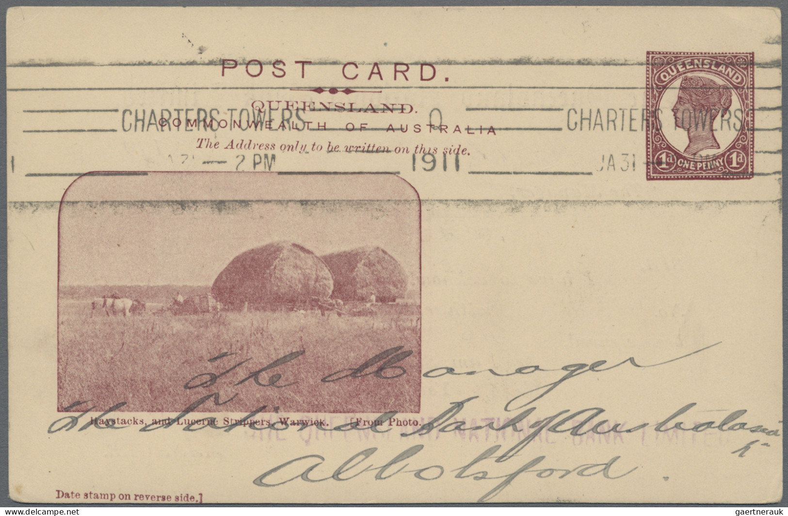 Queensland - postal stationery: 1906, Pictorial Issue with 'POST CARD' at Top Me