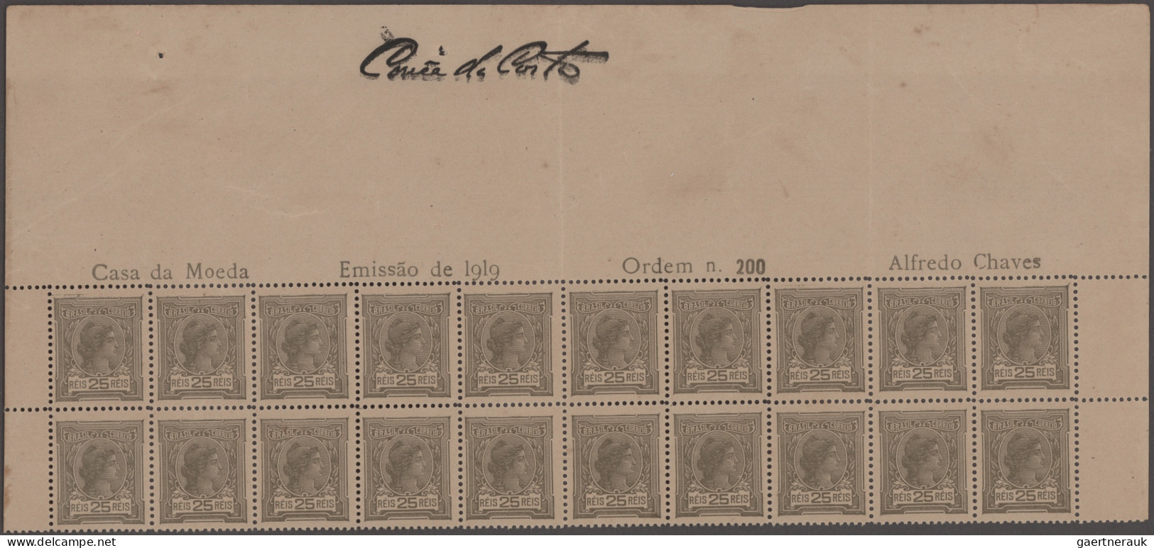 Brazil: 1919/1958, MARGIN IMPRINTS, Splendid Mint Collection Of 225 Units Up To - Neufs