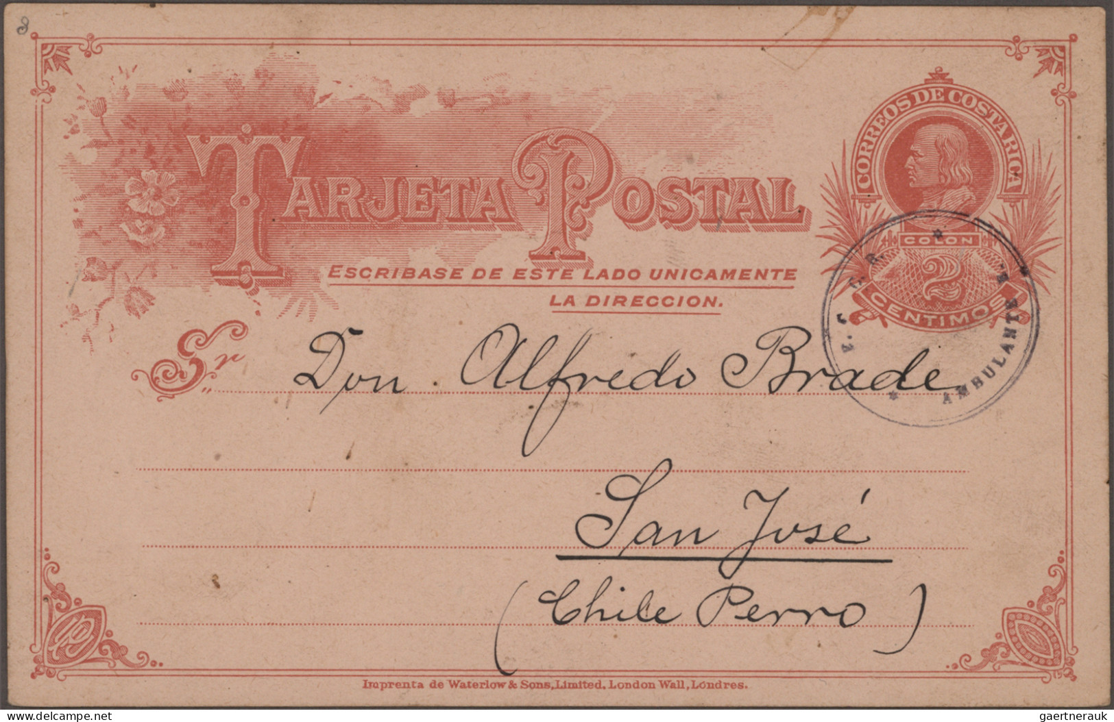 Costa Rica - Postal Stationry: 1885/1919, Mainly Up To 1906, Group Of 14 Commerc - Costa Rica