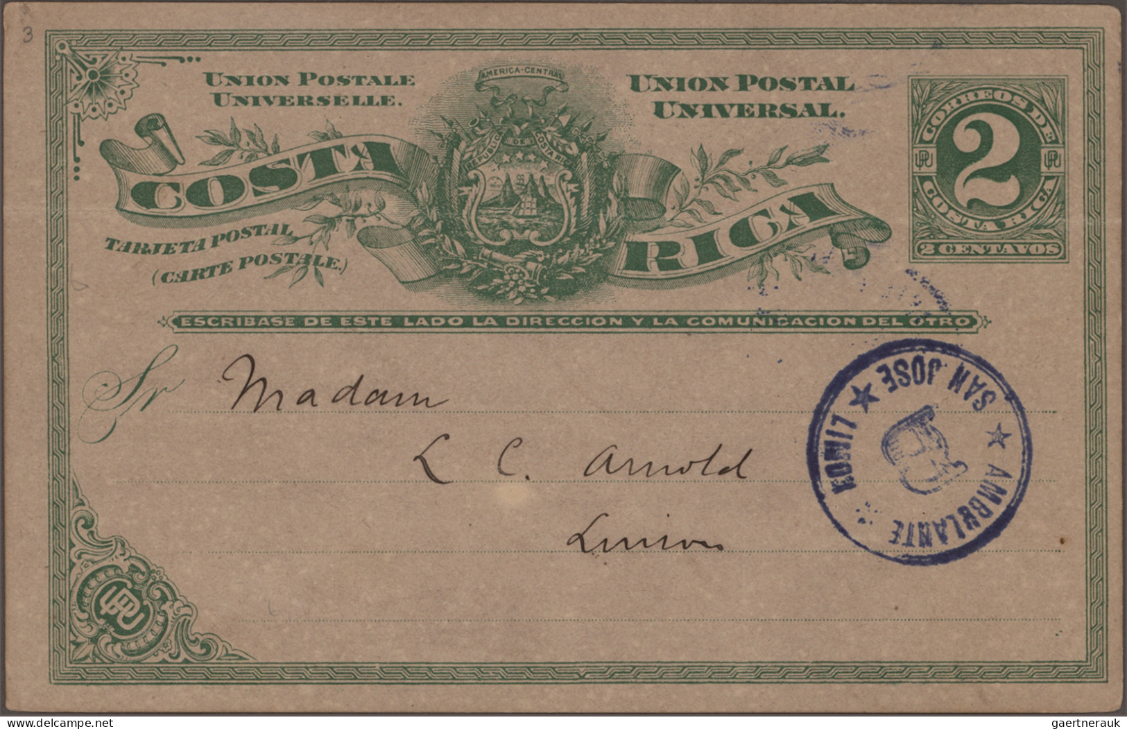 Costa Rica - Postal Stationry: 1885/1919, Mainly Up To 1906, Group Of 14 Commerc - Costa Rica