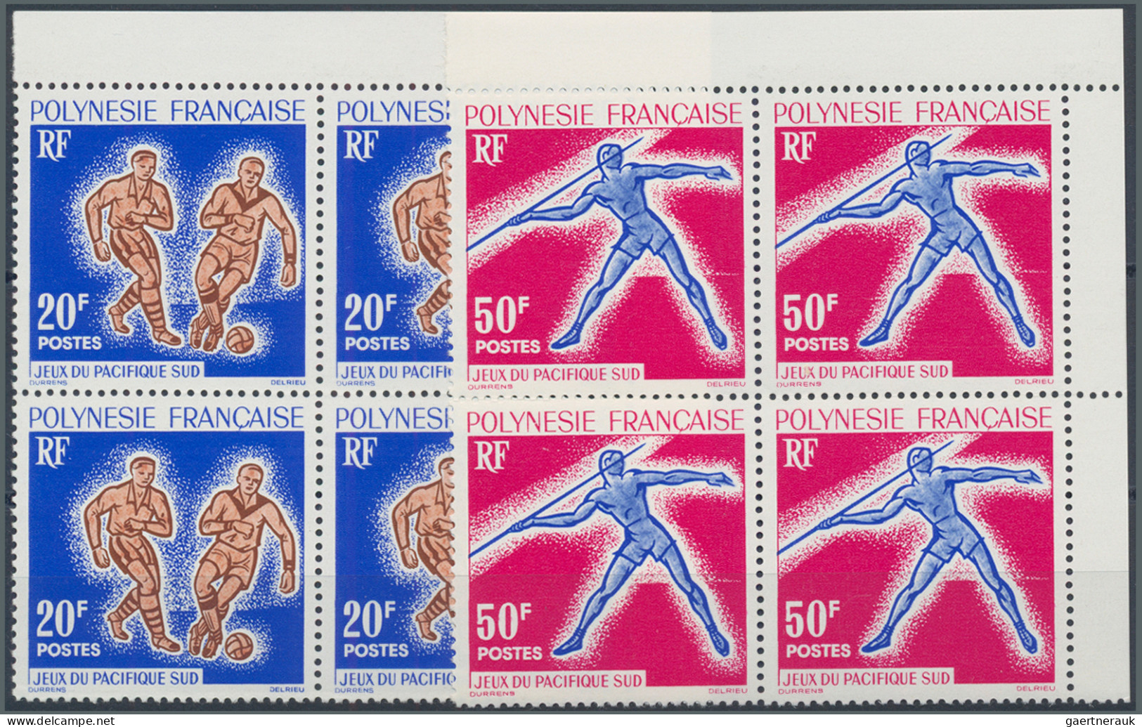French Polynesia: 1962/1971, kleine Sammlung von auf Auktionen ersteigerten post