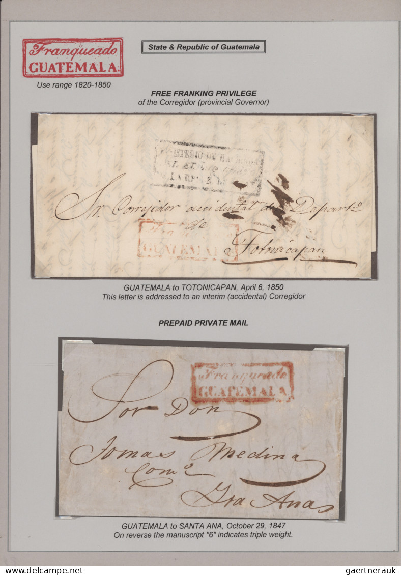 Guatemala - Stampless Letters: 1768/1871, "Guatemala Postal Markings", Extraordi - Guatemala