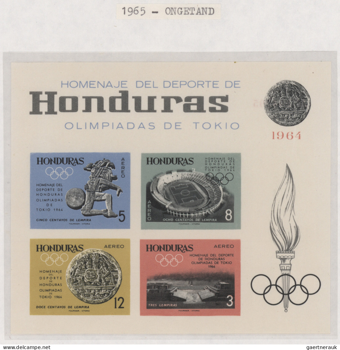 Honduras: 1940/1989, almost exclusively MNH collection of 45 different souvenir