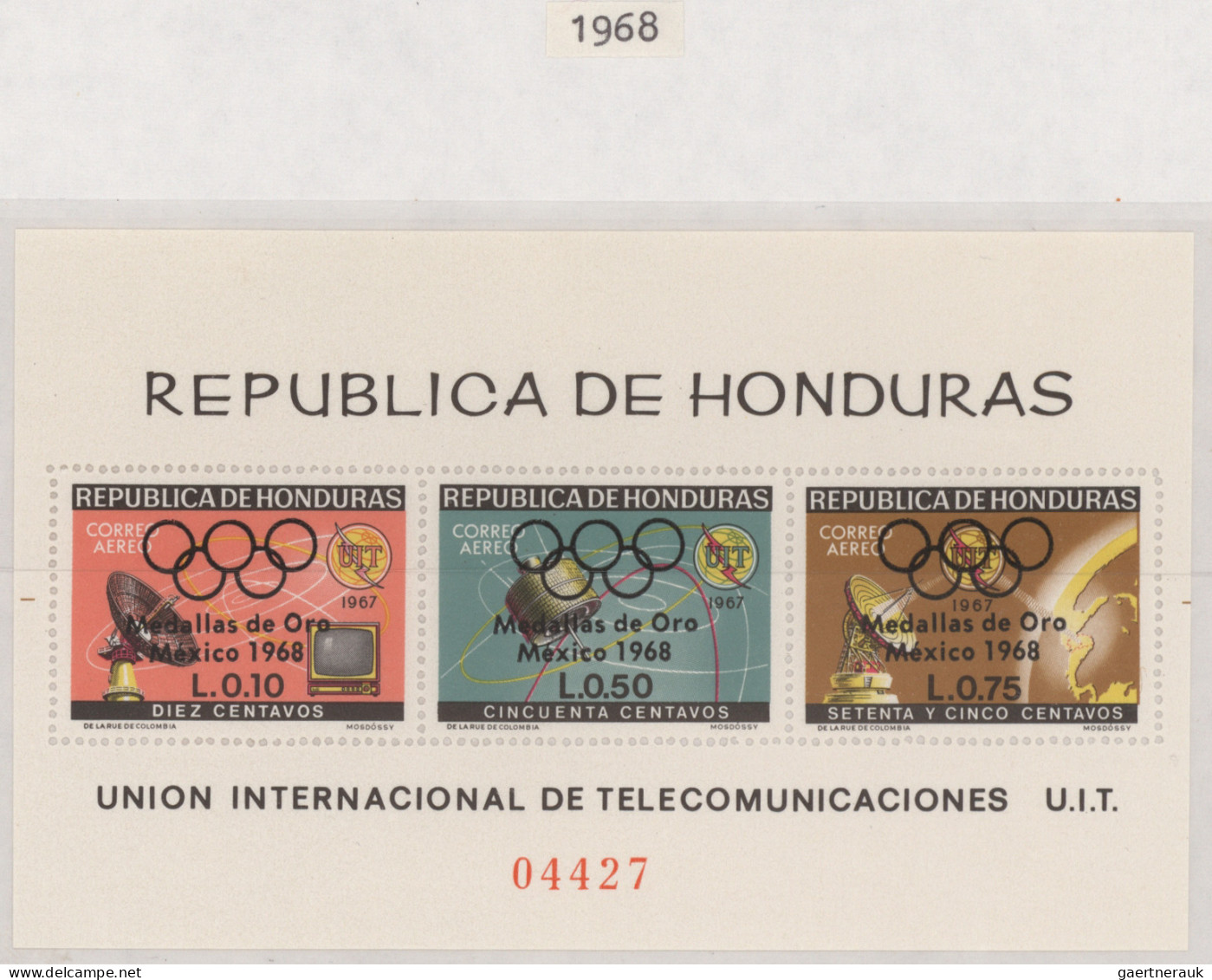 Honduras: 1940/1989, almost exclusively MNH collection of 45 different souvenir