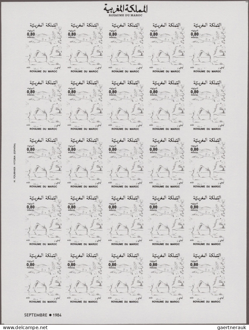 Morocco: 1984, Progressive Proofs Set Of Sheets For The Issue NATIVE DOGS. The I - Morocco (1956-...)