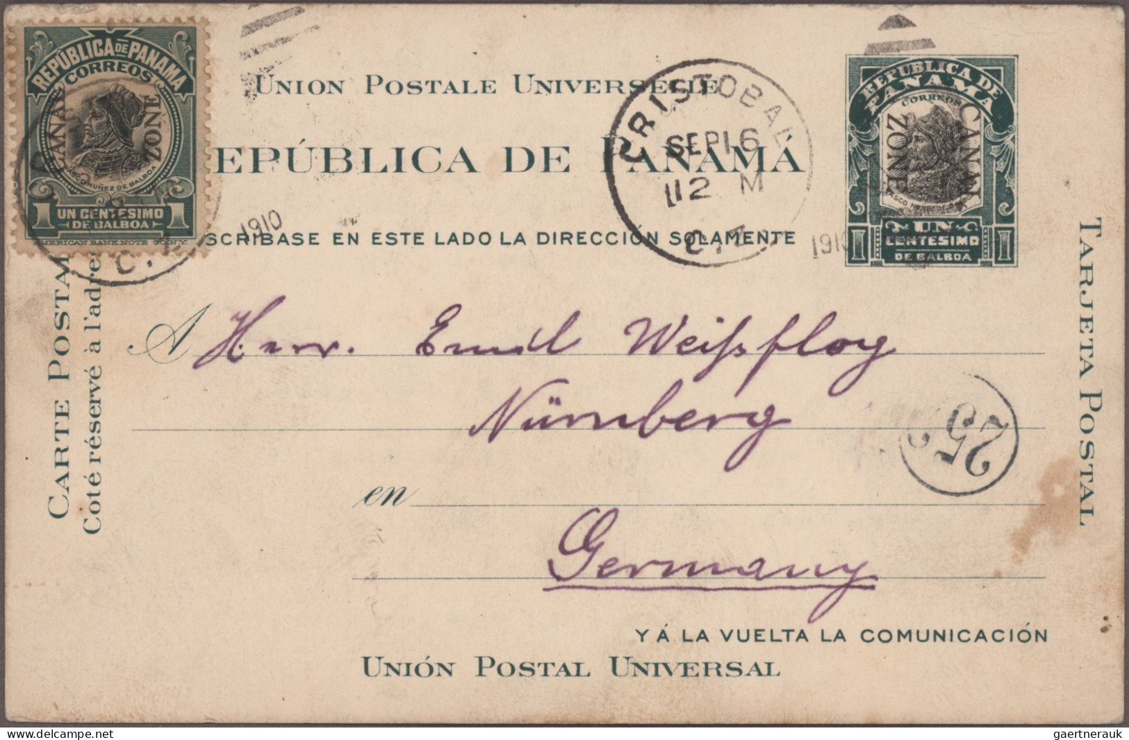 Panama: 1880's-1930's: 14 Covers, Postcards And Postal Stationery Items From Pan - Panama