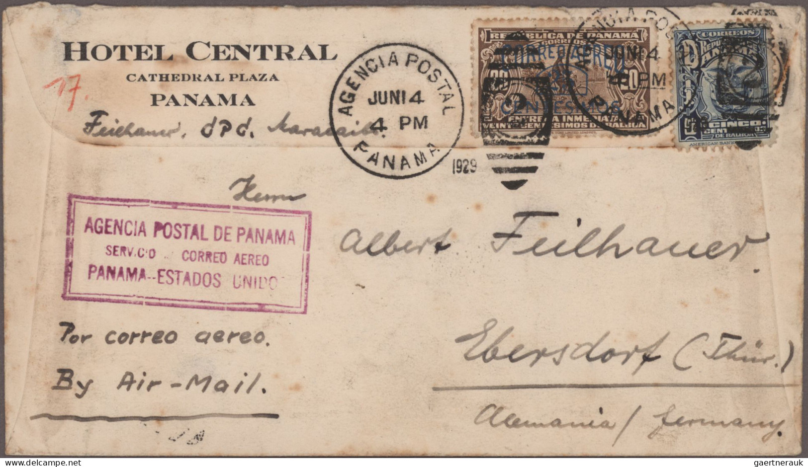 Panama: 1880's-1930's: 14 Covers, Postcards And Postal Stationery Items From Pan - Panama