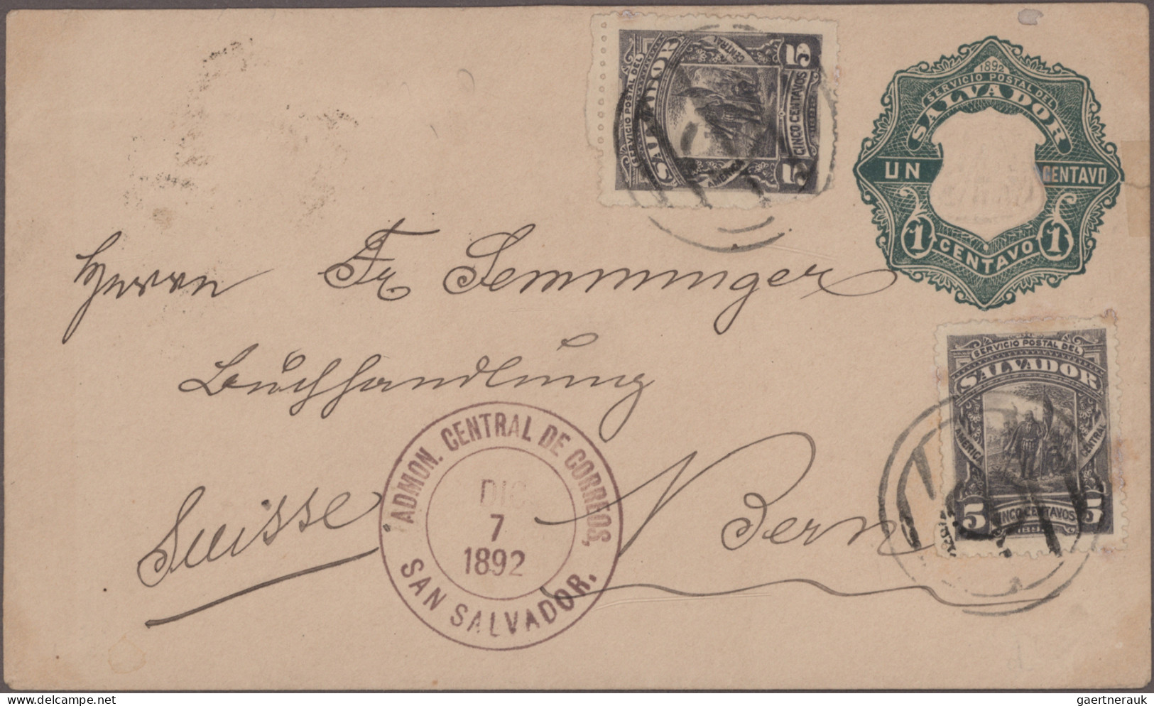 El Salvador - Postal Stationery: 1890/1897, Collection Of 40 Commercially Used S - Salvador