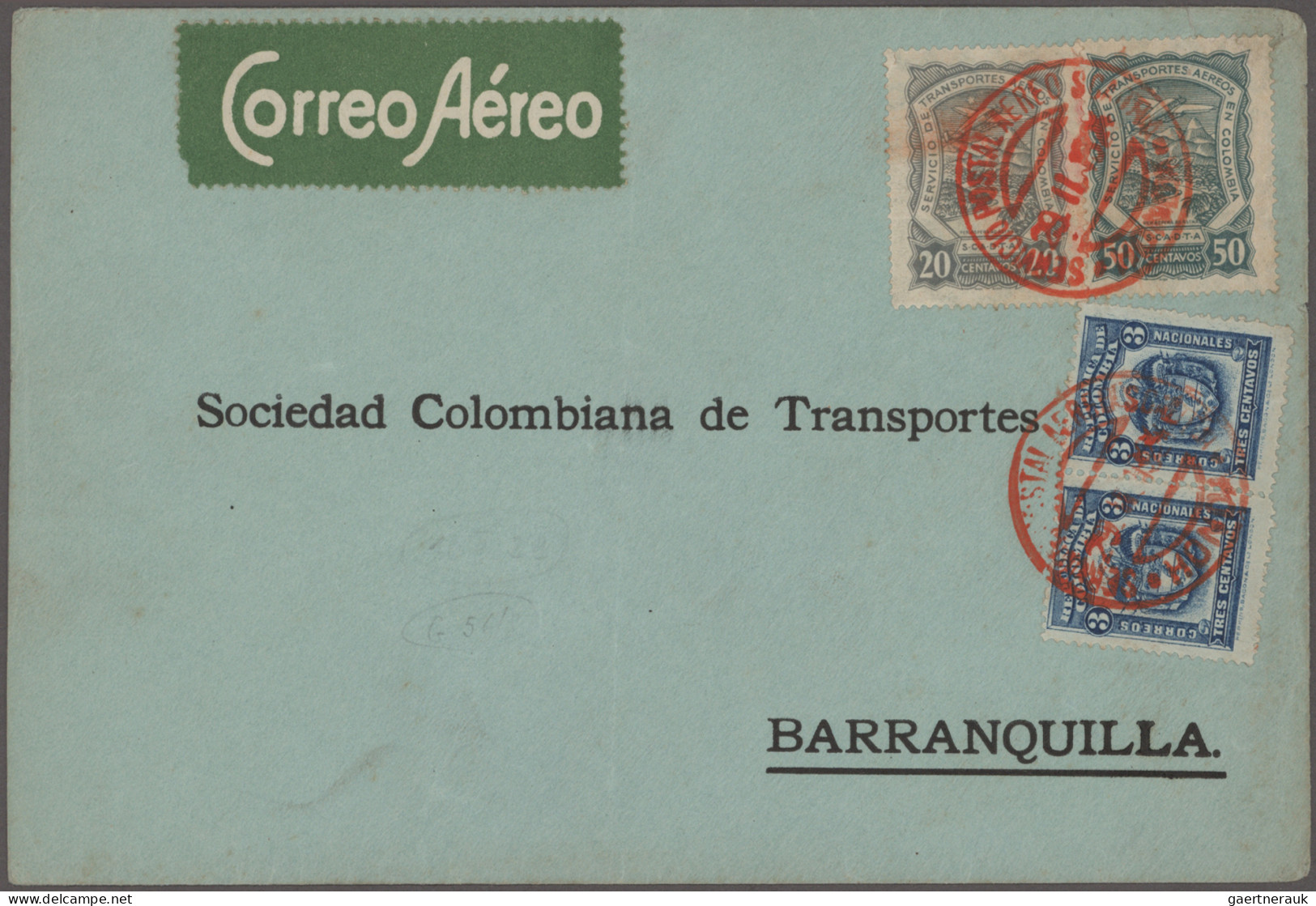 SCADTA - Issue For Columbia: 1925/1930, Collection Of 34 Commercial Airmail-Scad - Colombie