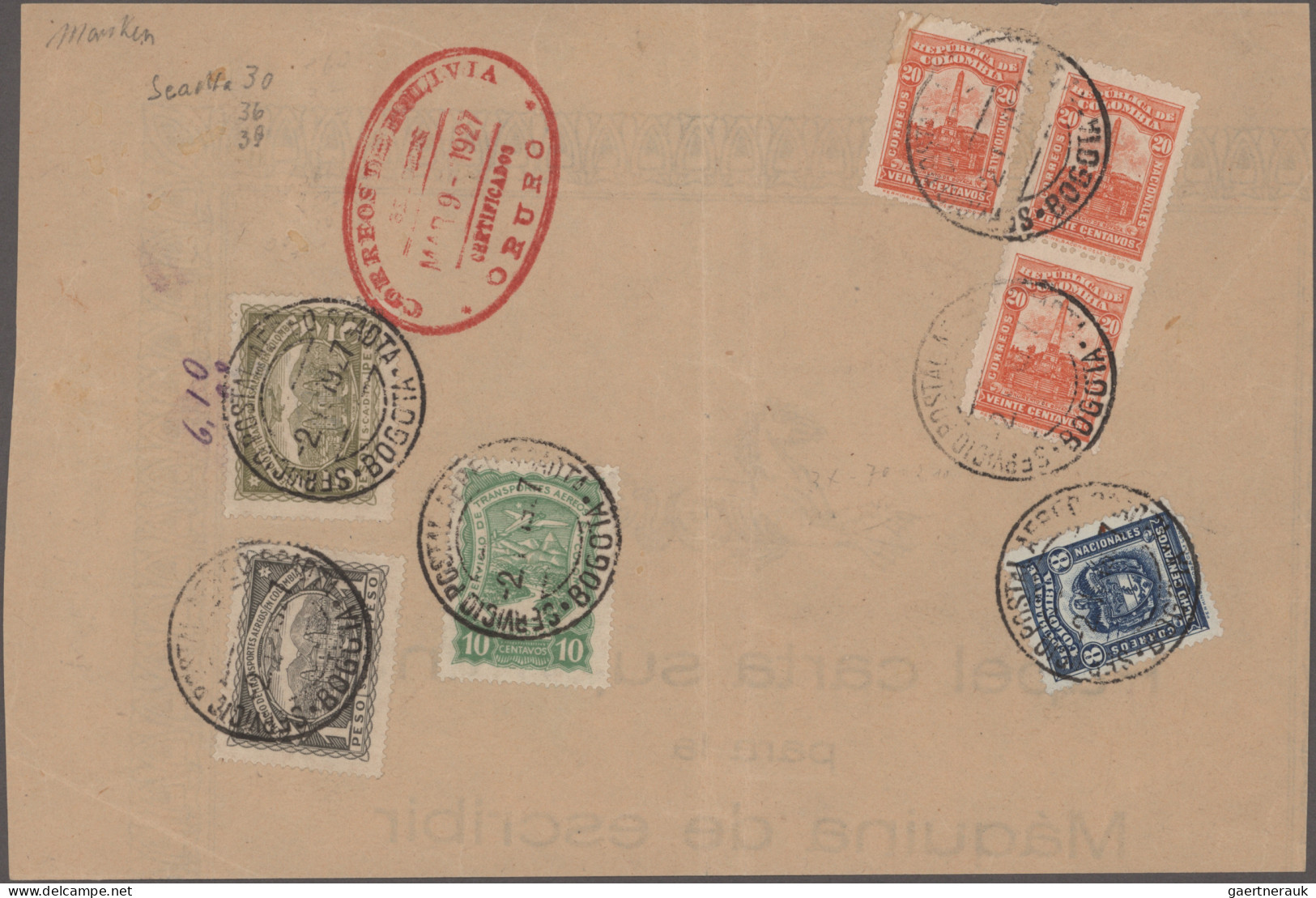 SCADTA - Issue For Columbia: 1925/1930, Collection Of 34 Commercial Airmail-Scad - Colombie