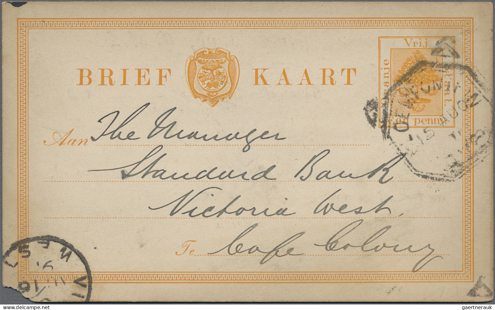 Oranje Free State - Postal Stationery: 1886/1895, Postal Card 1d. Orange, Lot Of - Sonstige & Ohne Zuordnung