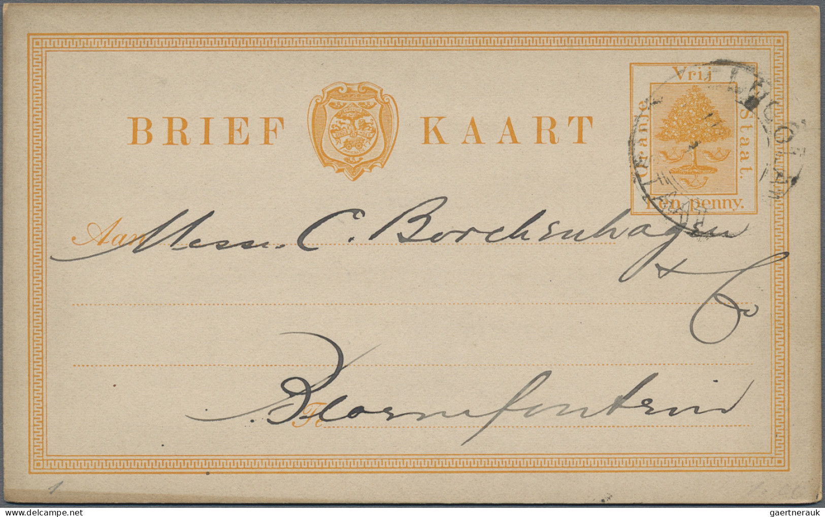 Oranje Free State - Postal Stationery: 1885/1897, Postal Card 1d. Orange, Lot Of - Sonstige & Ohne Zuordnung