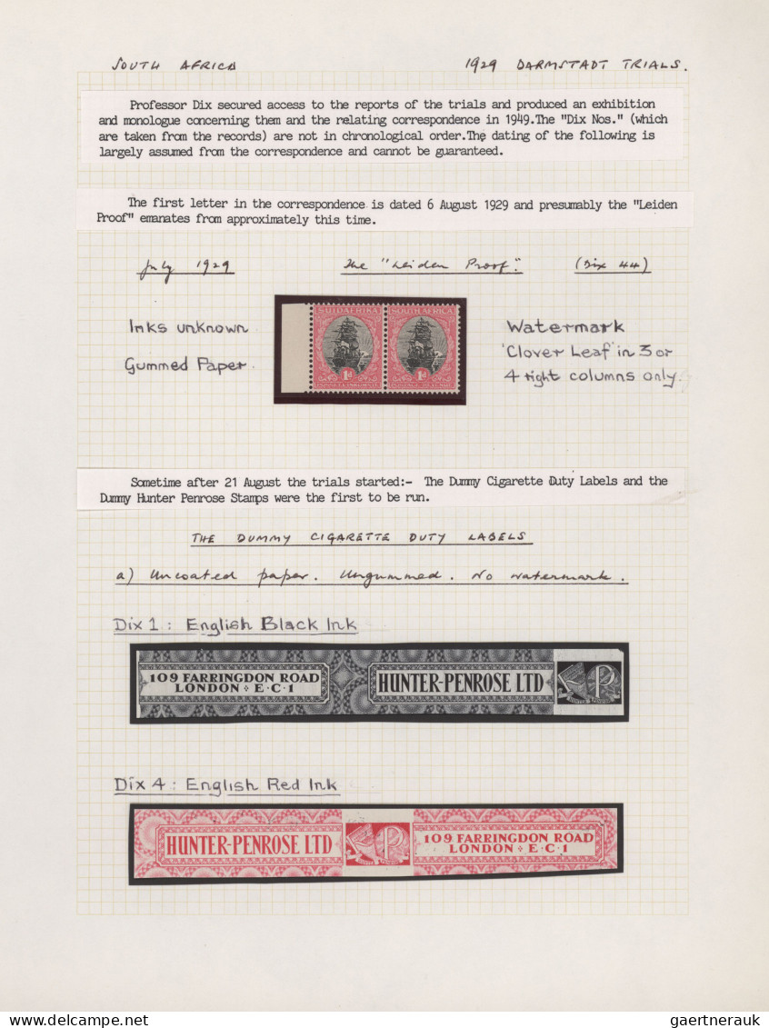 South Africa: 1929, The early printing trials of the first Rotogravure Penny Pos