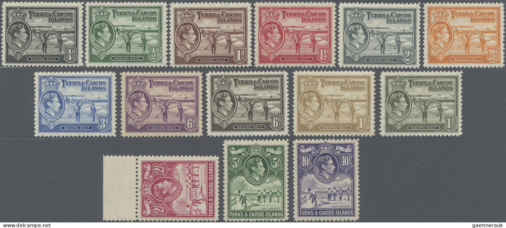 Turks & Caicos: 1900/1960, Group Of Mint Sets And Values, Including The 1900 Bad - Turks & Caicos (I. Turques Et Caïques)