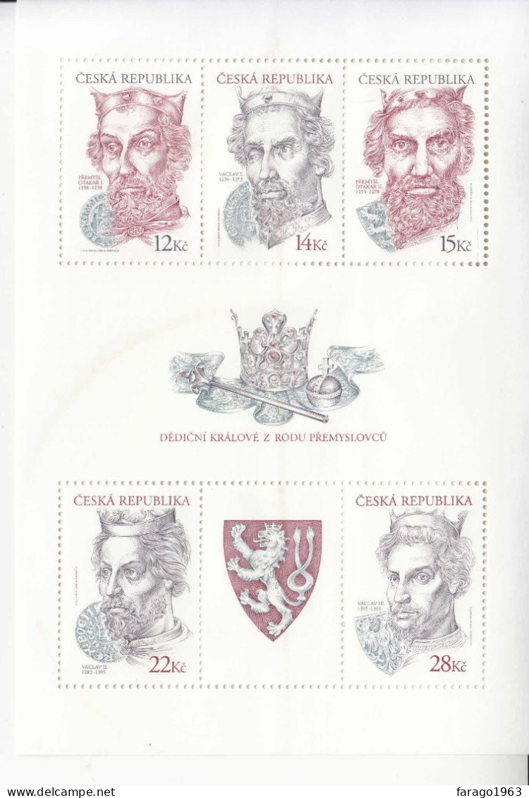 2006 Czech Republic Bohemian Kings Miniature Sheet Of 5 **Vertical Gum Ripple** MNH @ BELOW FACE VALUE - Neufs