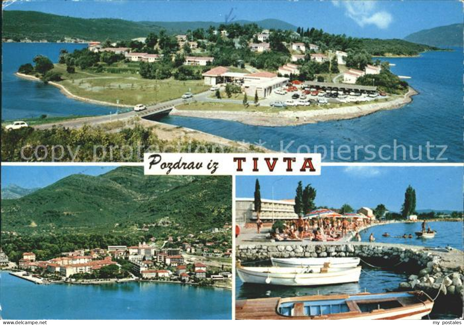 72213883 Tivat Fliegeraufnahme Bootshafen Strand Montenegro - Montenegro