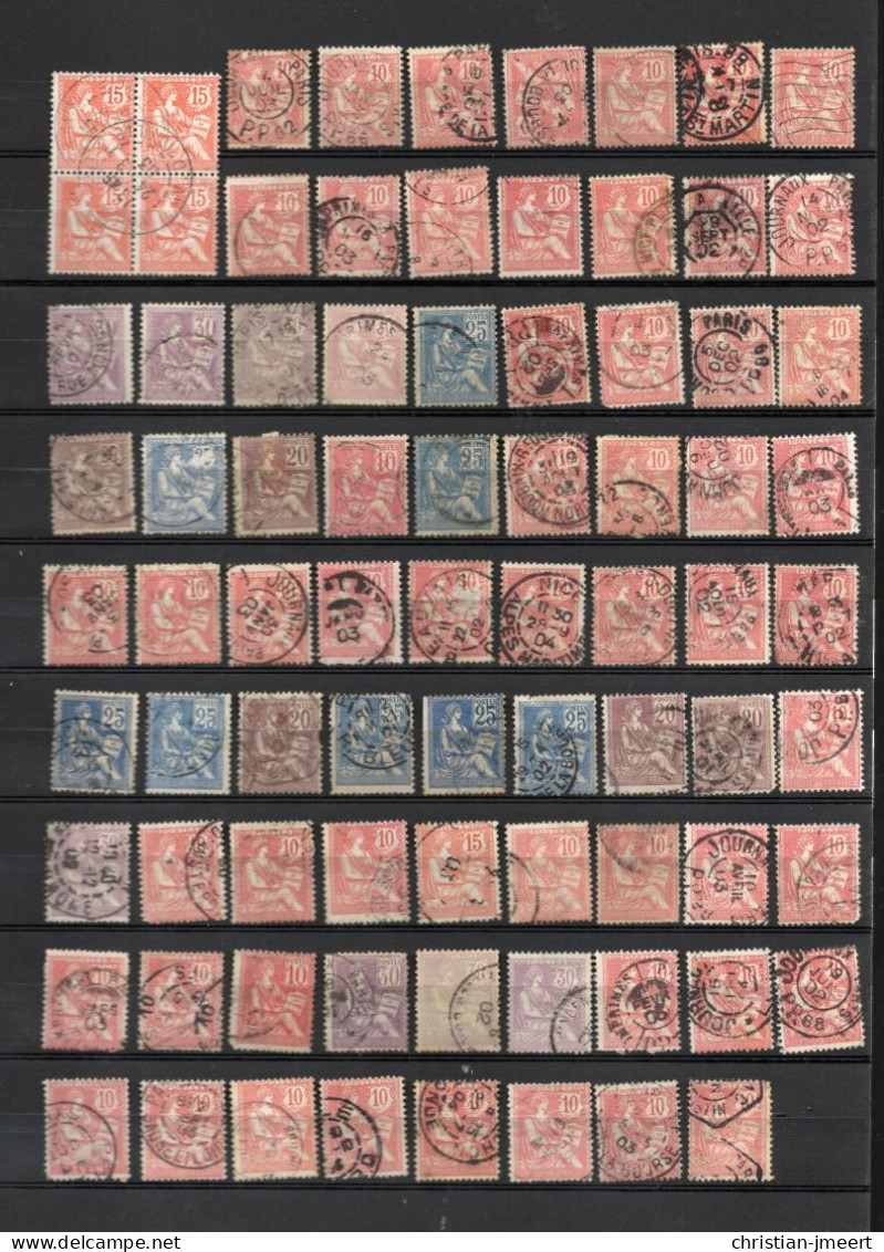 France  Types Mouchon  80 Timbres - 1900-02 Mouchon