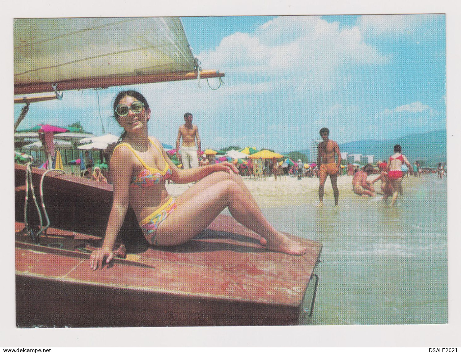 Sexy Woman, Lady With Swimwear, Bikini, Summer Beach Pose, Vintage View Photo Postcard Pin-Up RPPc AK (67368) - Pin-Ups