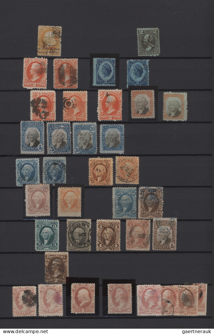 United States: 1860/1930's (c.): Collection Of Stamps In A Big Stockbook, Most O - Briefe U. Dokumente