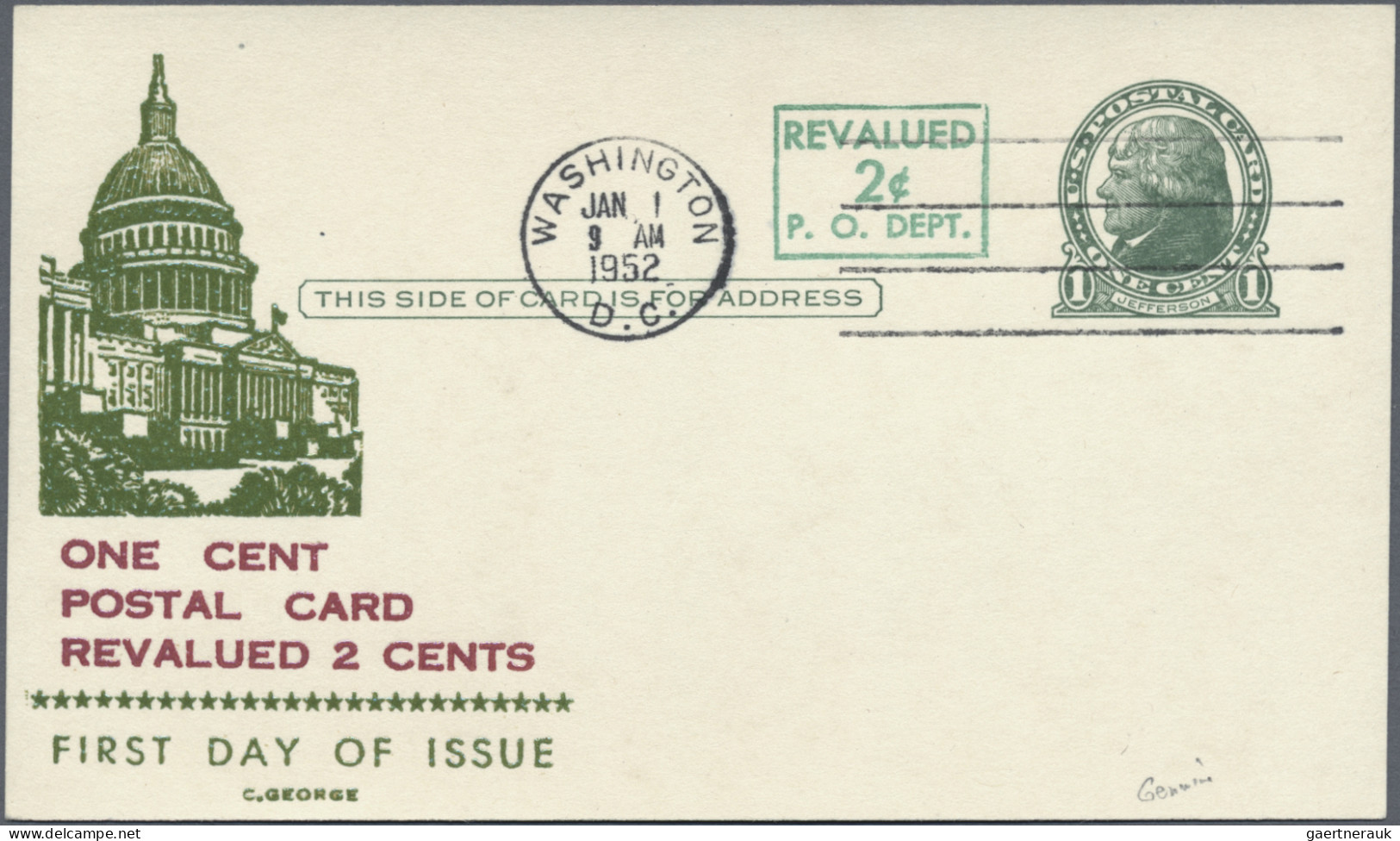 United States - Postal Stationary: 1951/1962, Postal Cards With IMPRINT (CACHET) - Autres & Non Classés