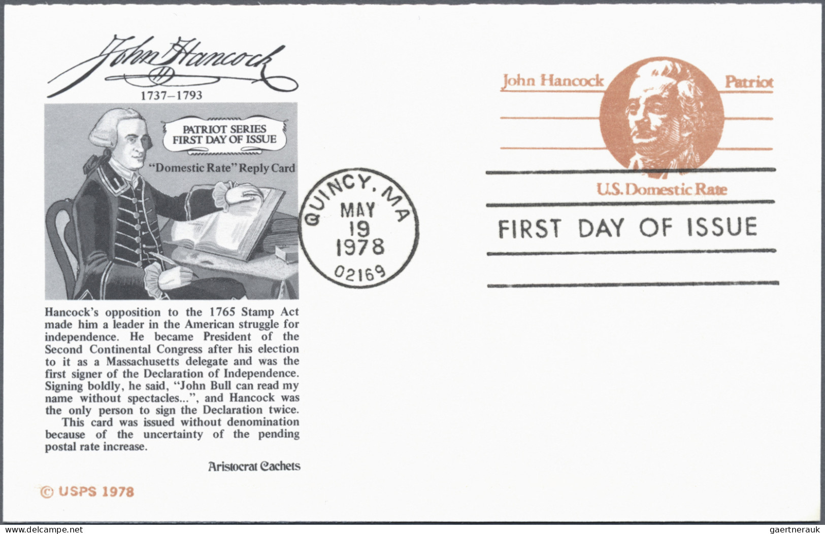 United States - Postal Stationary: 1976/1978, Postal Cards With IMPRINT (CACHET) - Andere & Zonder Classificatie