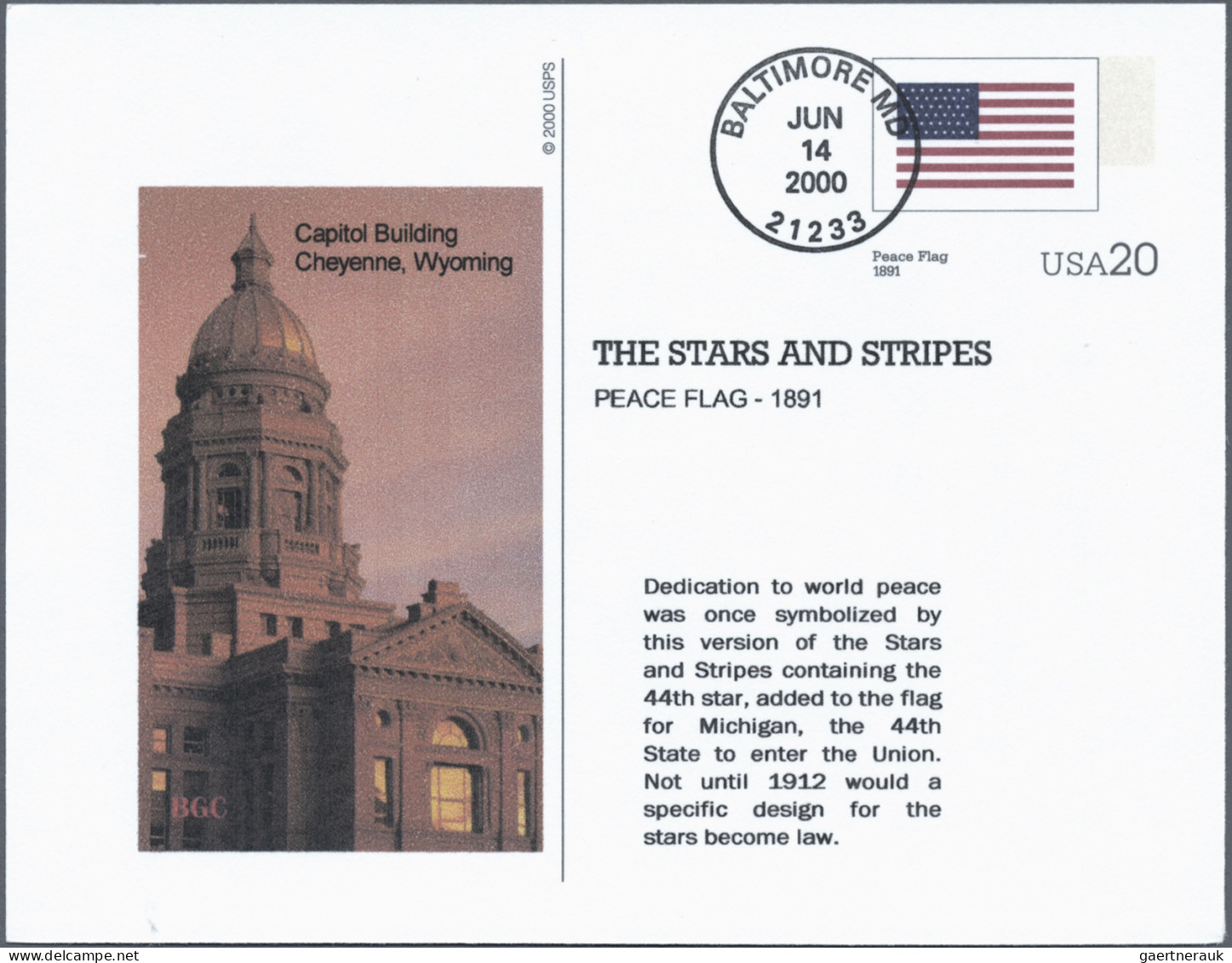 United States - Postal Stationary: 2000, Postal Cards with IMPRINT (CACHET), "St