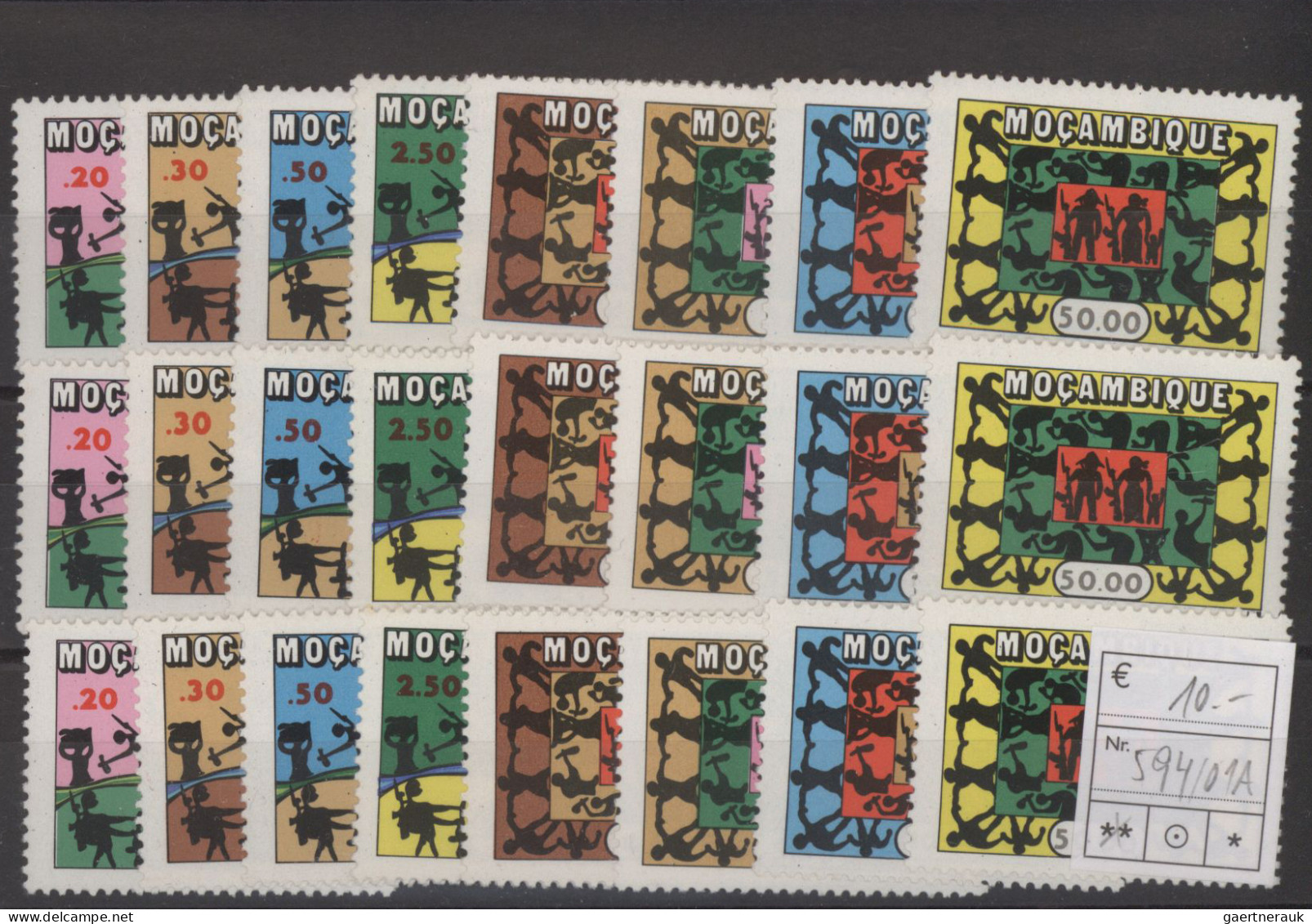 Central African Republic: 1959/1974, 110 imperforate issues MNH, from the first