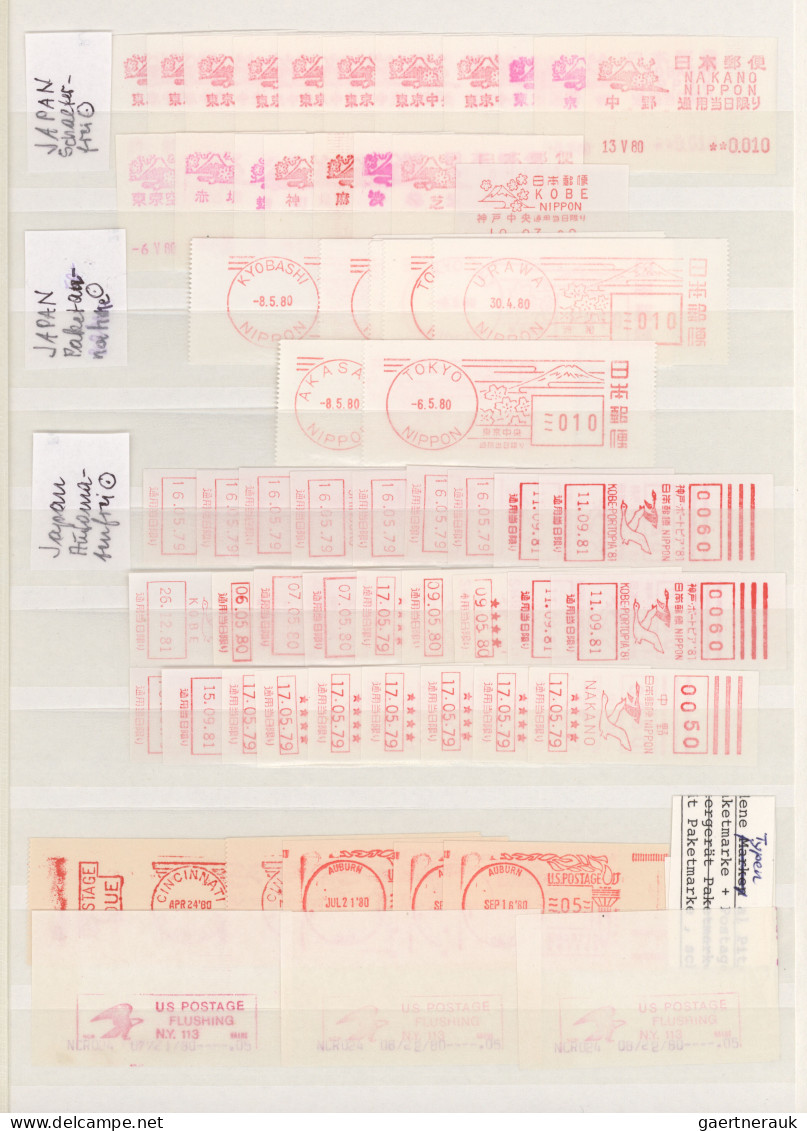 World Wide: 1979/1983 (ca.), Machine Labels/Self Vending Stamps/Postage Meters, - Collections (sans Albums)