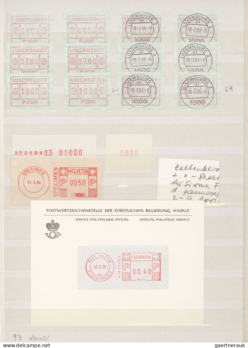 World Wide: 1979/1983 (ca.), Machine Labels/Self Vending Stamps/Postage Meters,