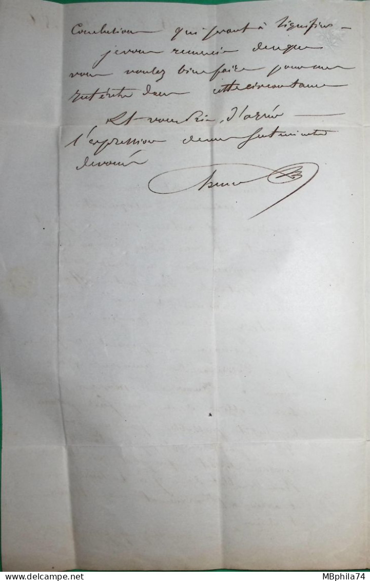 N°14 PC 2989 ST ARNOULT SEINE ET OISE POUR RAMBOUILLET 1856 LETTRE COVER FRANCE - 1849-1876: Période Classique