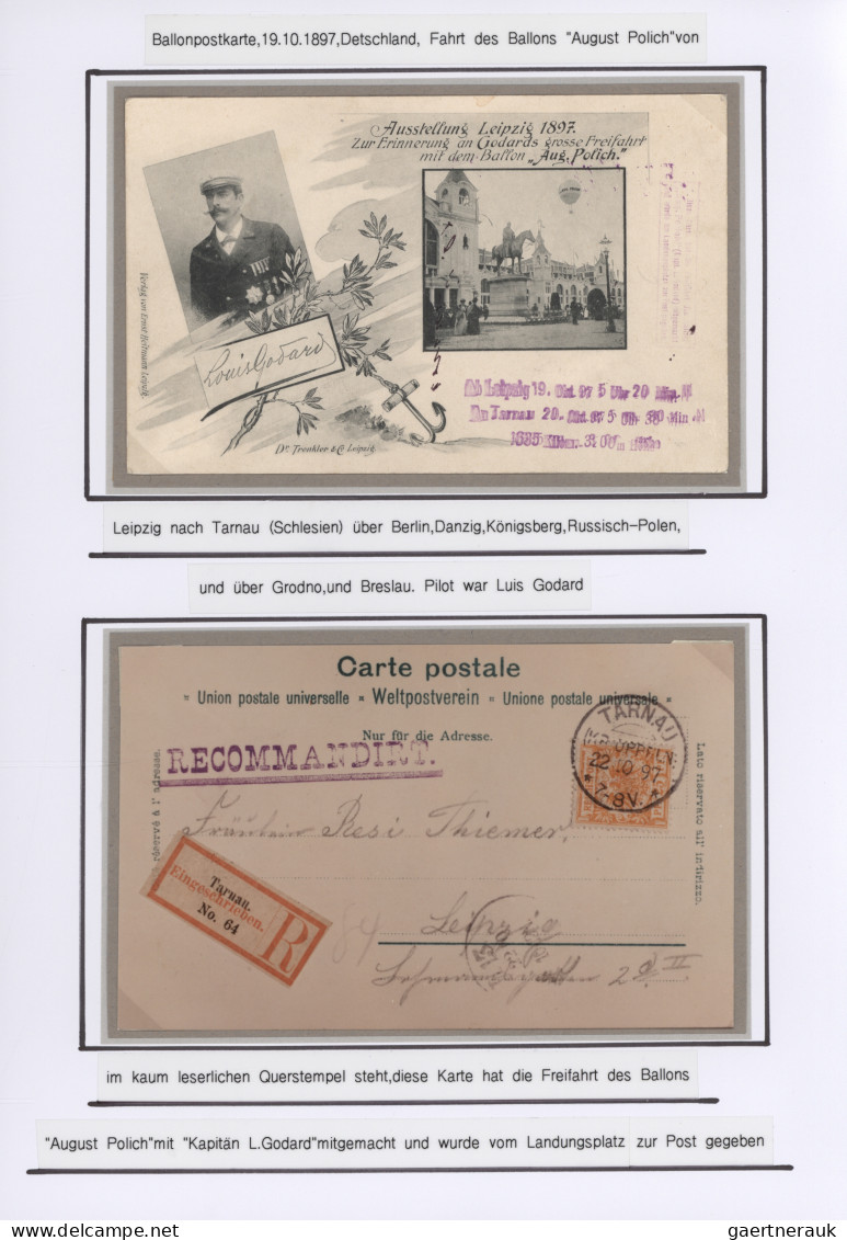 Balloon Mail: 1887 - 1955, Umfangreiche Ausstellungs-Sammlung Von Ca. 90 Ballonp - Montgolfières