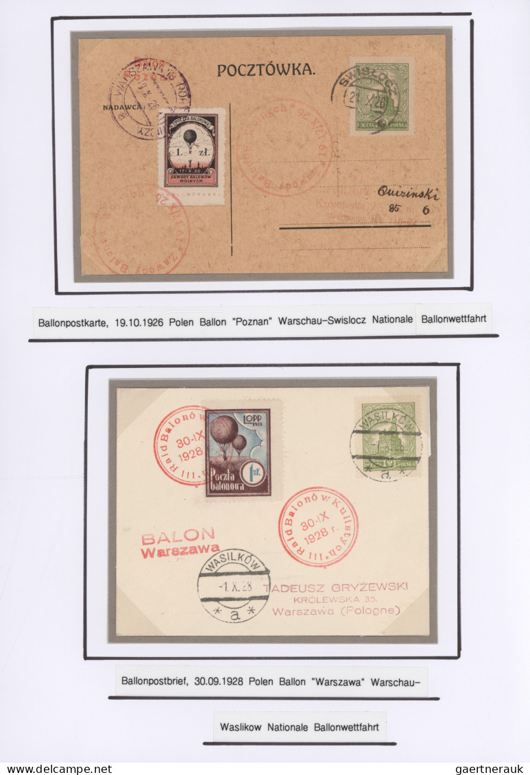 Balloon Mail: 1887 - 1955, Umfangreiche Ausstellungs-Sammlung von ca. 90 Ballonp